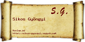 Sikos Gyöngyi névjegykártya